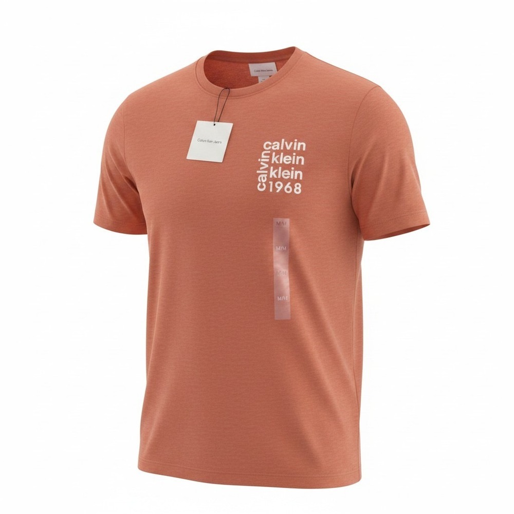 Calvin Klein Jeans Mens Terracotta Graphic‎ T-Shirt Medium 4RC855G 610 NEW